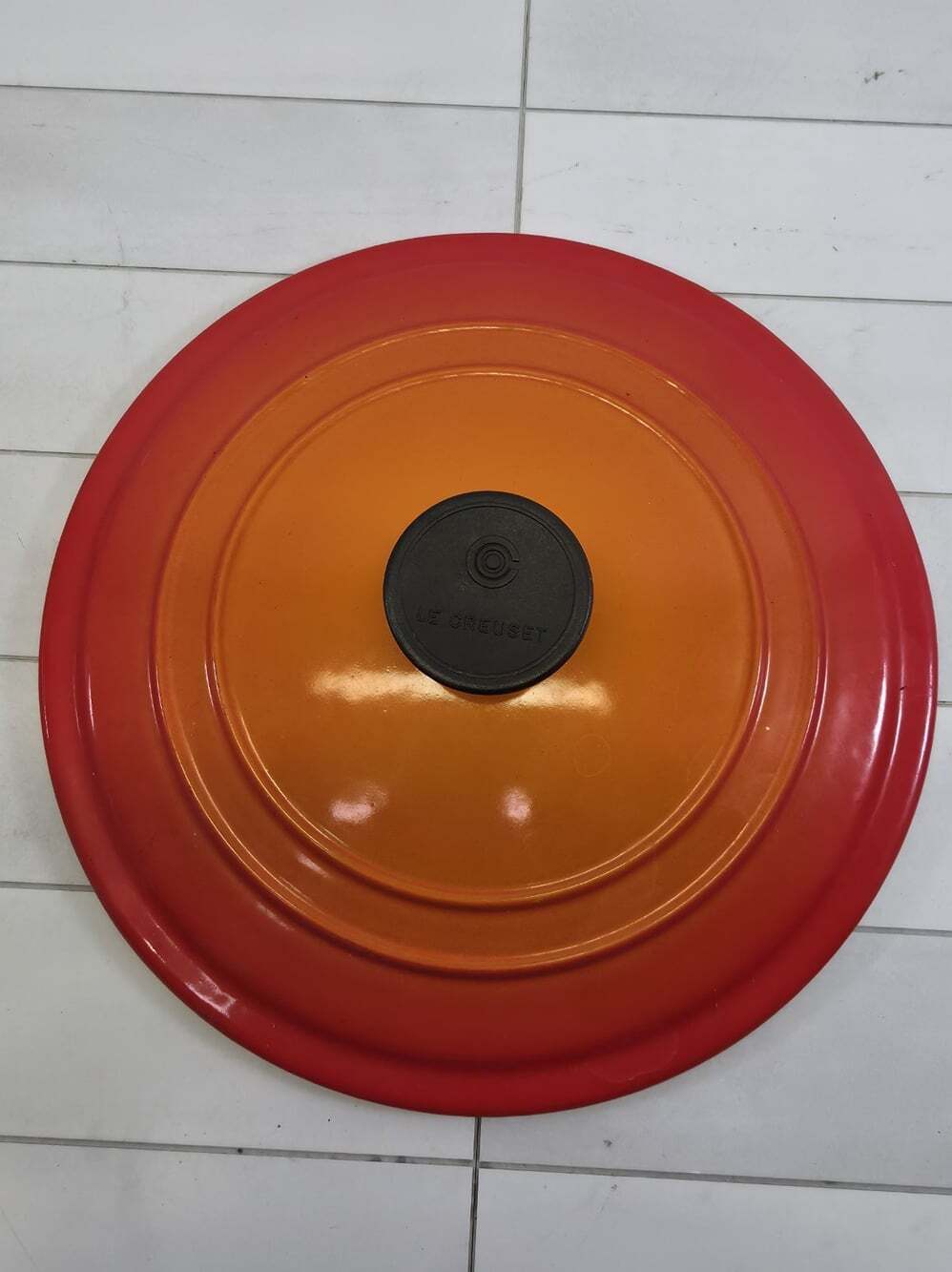 Le Creuset Flame 22cm (9") Lid ONLY Replace Cast Iron Dutch Oven Enameled France